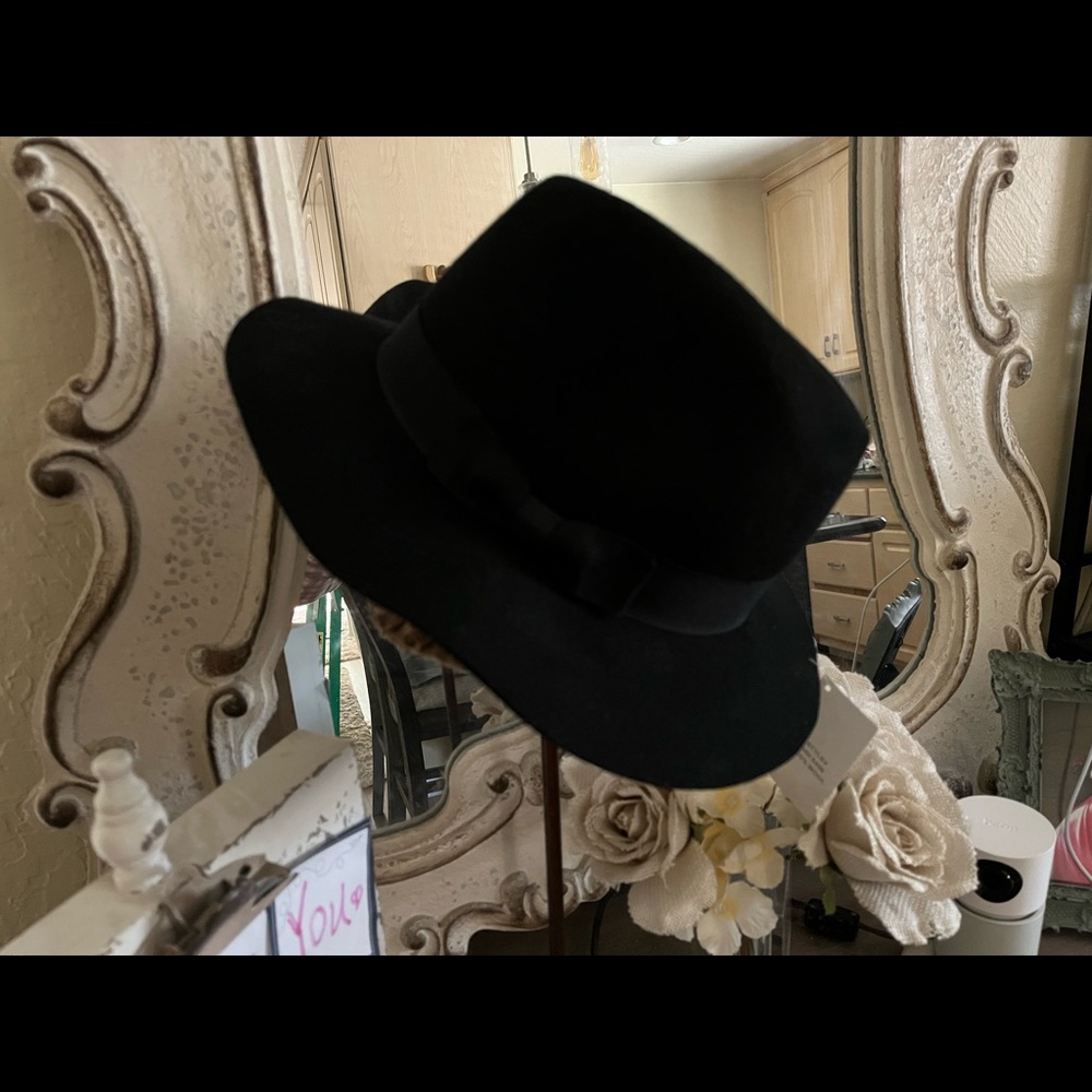 Black Wool Felt Fedora